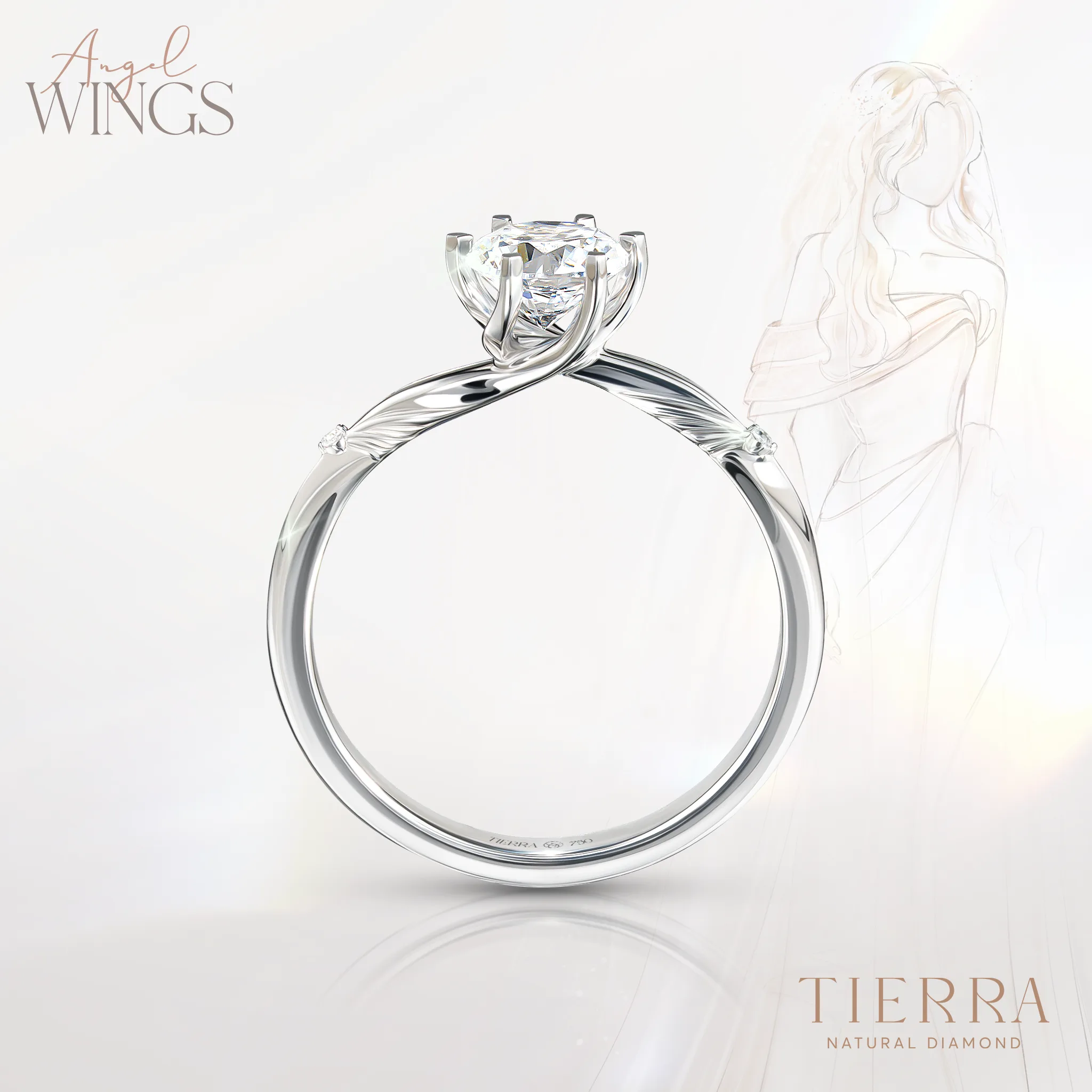 Nhẫn cầu hôn Angle Wings NCH1423